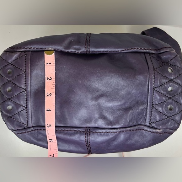 Vintage TOD’S Eggplant Purple Leather Pebble Studs Hobo Shoulder Bag
